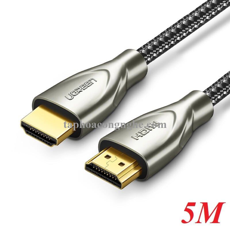 Ugreen 50110 5M màu Đen Cáp tín hiệu HDMI chuẩn 2.0 dây bọc lưới đầu hợp kim cao cấp HD131 30050110